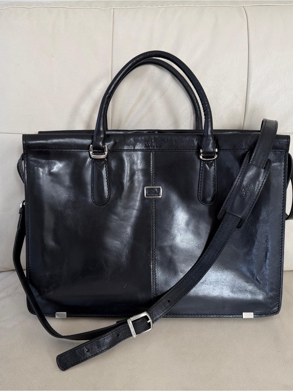 Luxury Italian Leather Briefcase, Messenger Bag, Like New, Premium Quality,Unise